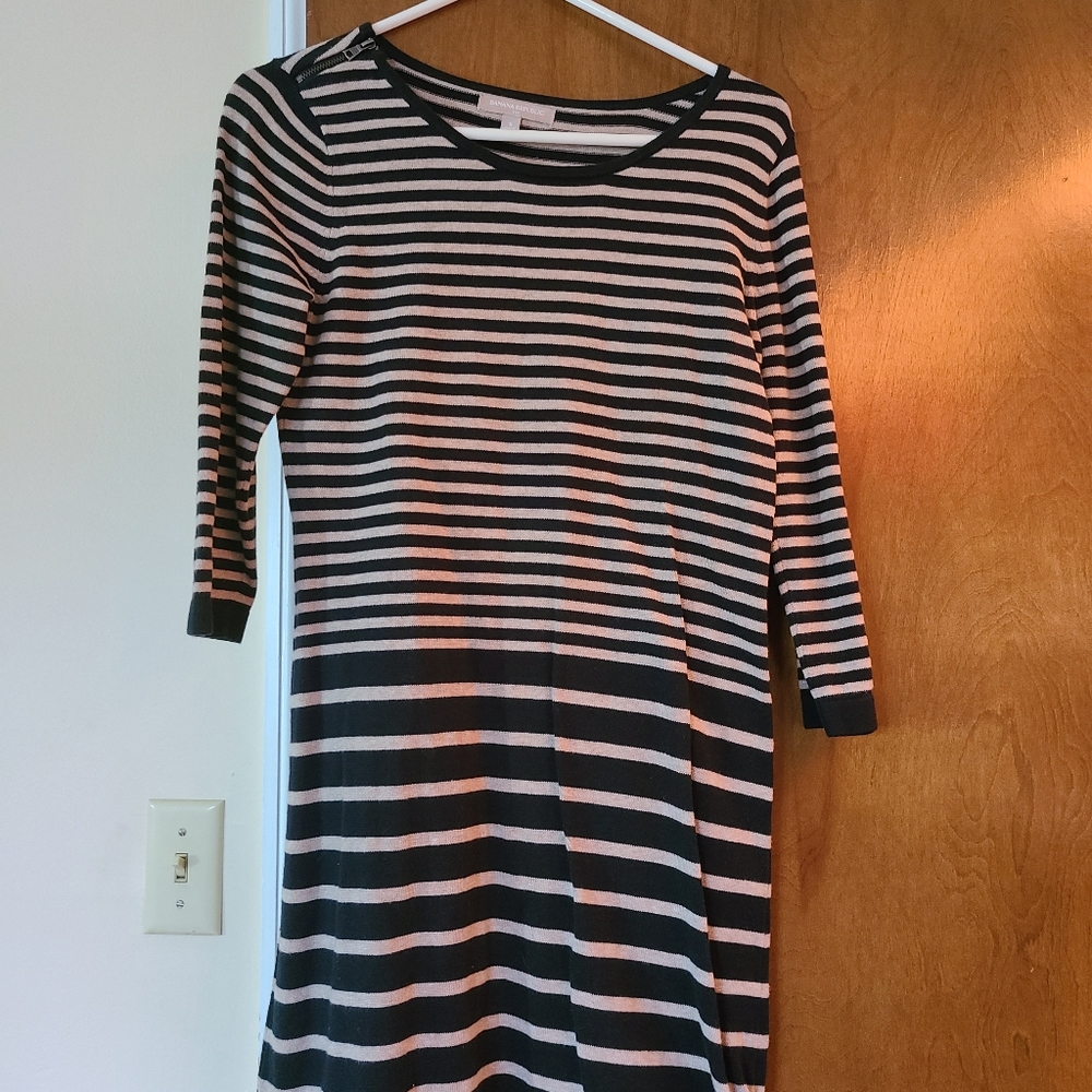 Tan/black sweater dress